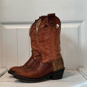 Men's Double H Aero glide Brown Leather Western Cowboy Boots Size 8